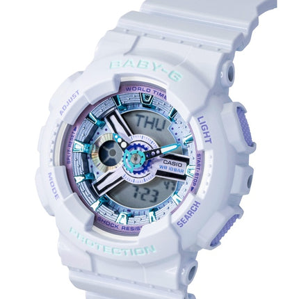 Casio Baby-G Analog Digital Resin Strap White Dial Quartz BA-110MC-7A 100M Women's Watch