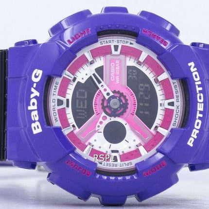 Casio Baby-G World Time Shock Resistant Analog Digital BA-110NC-6A Women's Watch