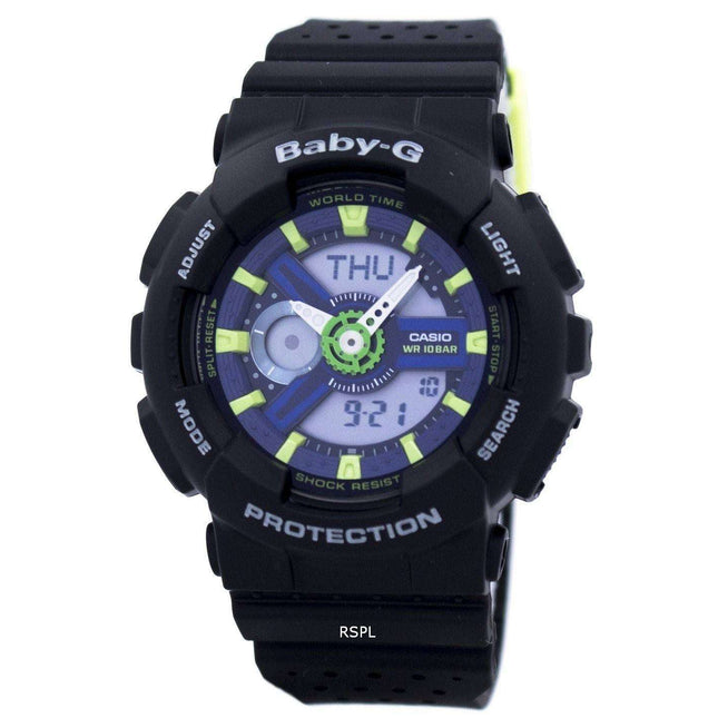 Casio Baby-G Shock Resistant World Time Analog Digital BA-110PP-1A Women's Watch