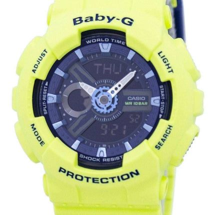 Casio Baby-G Shock Resistant World Time Analog Digital BA-110PP-3A Women's Watch