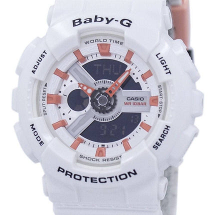 Casio Baby-G Shock Resistant World Time Analog Digital BA-110PP-7A2 Womens Watch