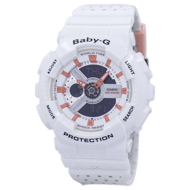 Casio Baby-G Shock Resistant World Time Analog Digital BA-110PP-7A2 Womens Watch