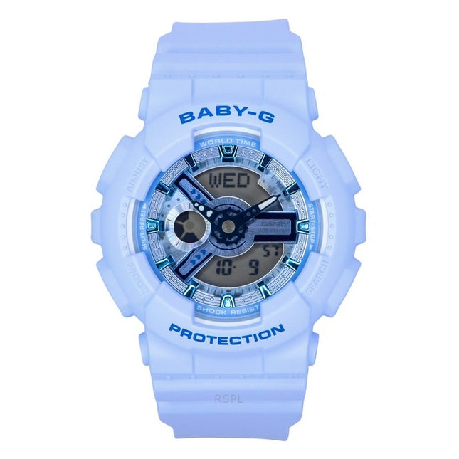 Casio Baby-G Analog Digital Blue Resin Strap Blue Dial Quartz BA-110YK-2A 100M Women's Watch