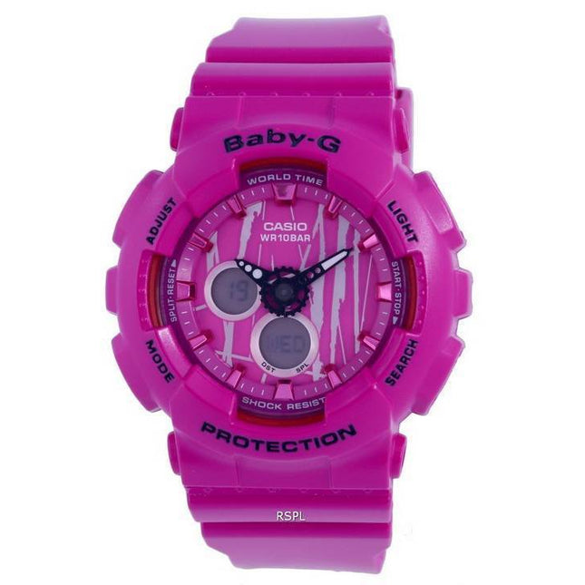 Casio Baby-G Analog Digital Scratch Pattern Quartz BA-120SP-4A.G BA120SP-4 100M Womens Watch
