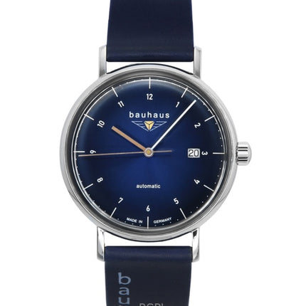 Bauhaus Leather Strap Dark Blue Dial Automatic 21523 Men's Watch