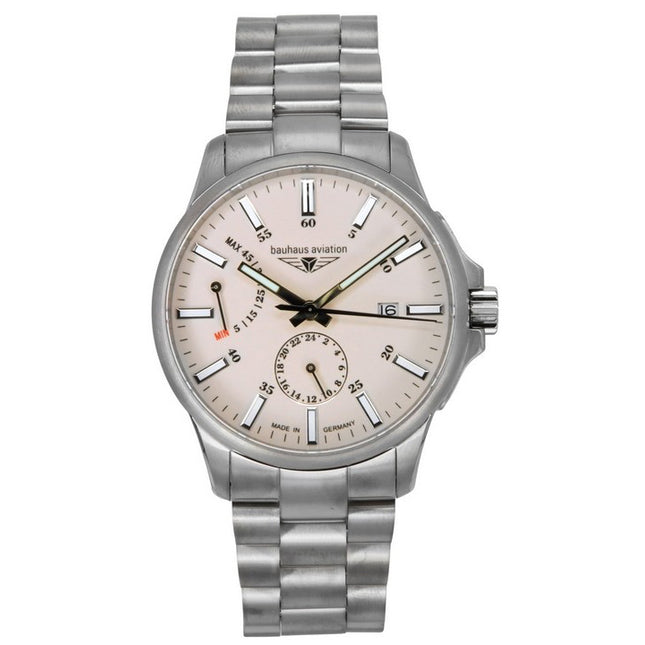 Bauhaus Aviation Titanium Full Luminous Beige Dial Automatic 2860M5 100M Men's Watch