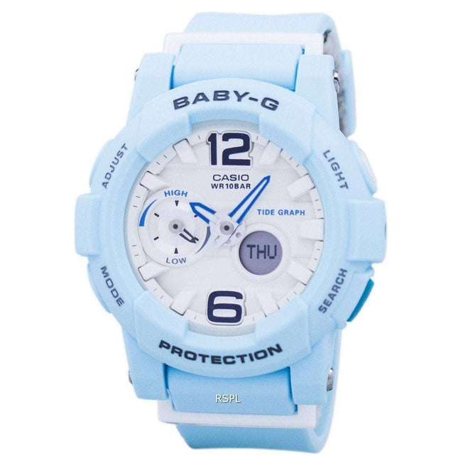 Casio Baby-G Shock Resistant Tide Graph Analog Digital BGA-180BE-2B Women's Watch