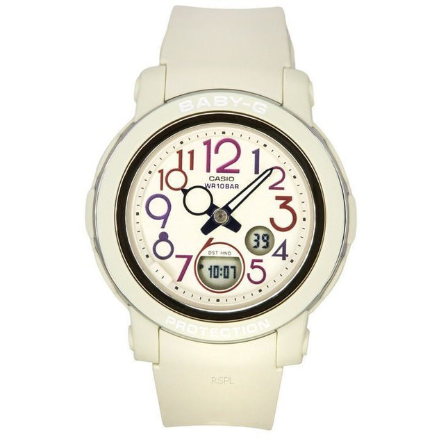 Casio Baby-G Analog Digital Retro Pop Multicolor Resin Strap White Dial Quartz BGA-290PA-7A 100M Womens Watch