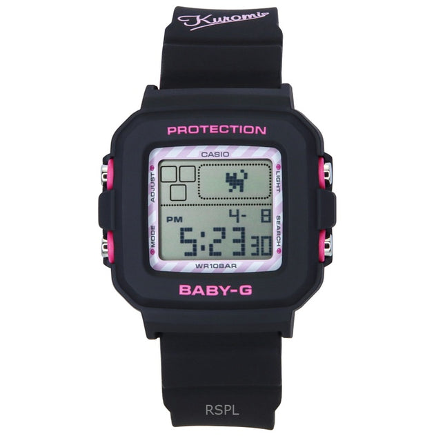 Casio Baby-G Digital Kuromi Collaboration Resin Strap Quartz BGD-10KKM-1 100M Women's Watch With Special Holder