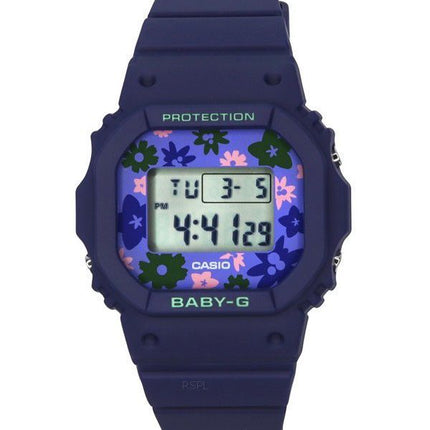 Casio Baby-G Retro Flower Field Digital Blue Resin Strap Quartz BGD-565RP-2 100M Women's Watch
