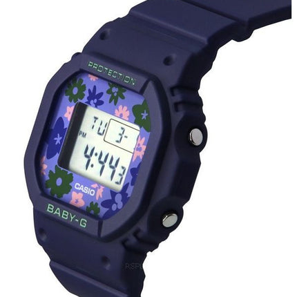 Casio Baby-G Retro Flower Field Digital Blue Resin Strap Quartz BGD-565RP-2 100M Women's Watch