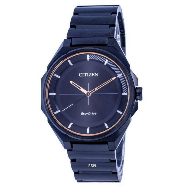 Citizen Minimalist Stainless Steel Black Dial Eco-Drive BJ6538-87E 100M Mens Watch