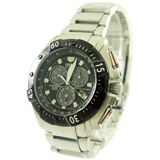 Citizen Chronograph Eco Drive Calendar Alarm Perpetual BL5314-52E Mens Watch