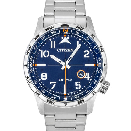 Citizen Weekender Avion Stainless Steel Blue Dial Eco-Drive BM7550-52L 100M Men's Watch