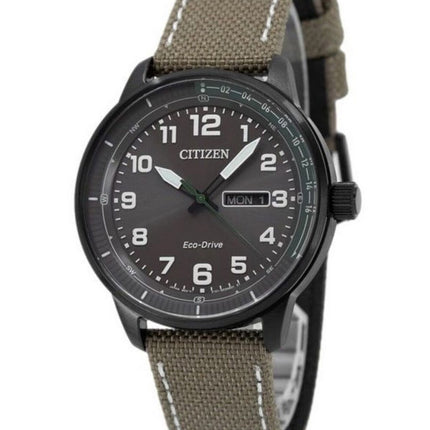 Citizen Eco-Drive Nylon Strap Brown Dial BM8595-16H 100M Men's Watch