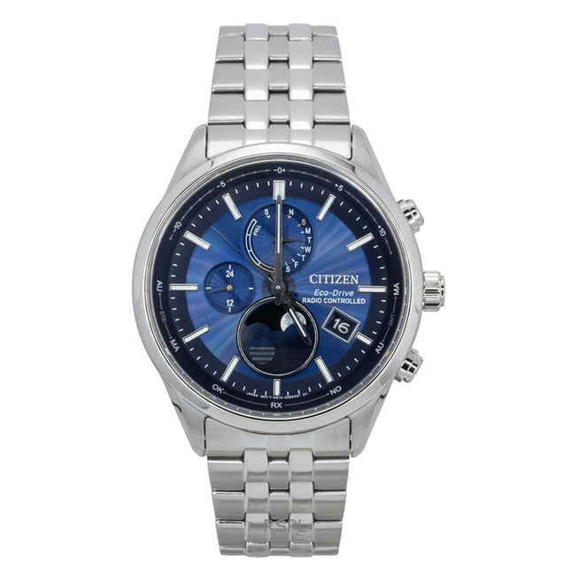 Citizen Eco-Drive Radio Controlled Moon Phase Blue Dial Stainless Steel BY1030-50L 100M Men's Watch