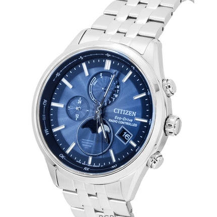 Citizen Eco-Drive Radio Controlled Moon Phase Blue Dial Stainless Steel BY1030-50L 100M Men's Watch