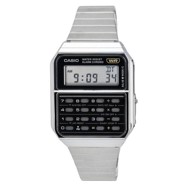Casio Vintage Digital Calculator Stainless Steel Quartz CA-500WE-1A Men's Watch