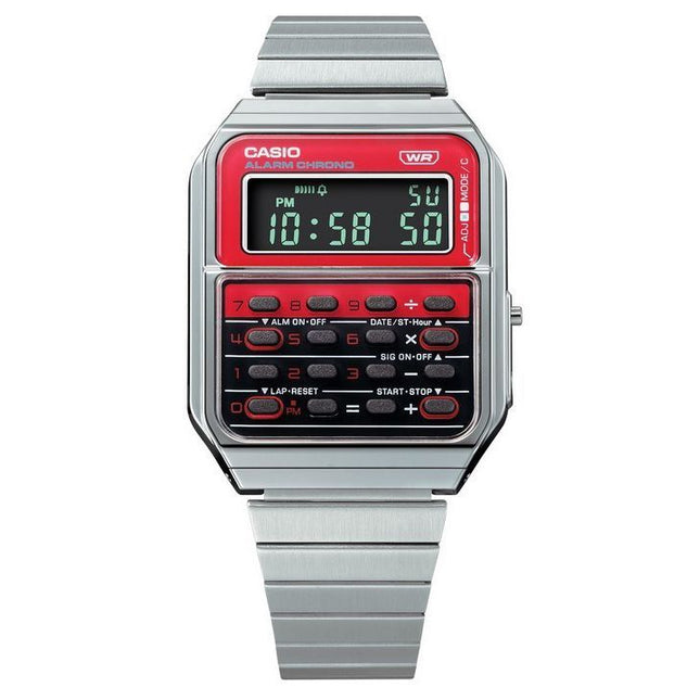 Casio Vintage Heritage Colors Digital Stainless Steel Quartz CA-500WE-4B Unisex Calculator Watch