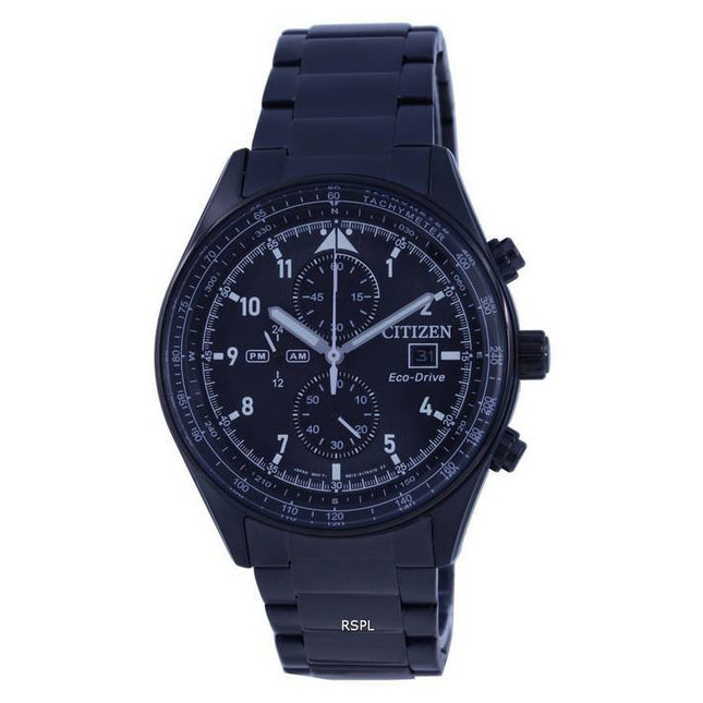 Citizen Chronograph Black Dial Stainless Steel Eco-Drive CA0775-87E 100M Men's Watch