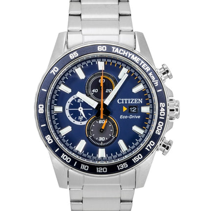 Citizen Brycen Chronograph Stainless Steel Blue Dial Eco-Drive CA0781-50L 100M Men's Watch