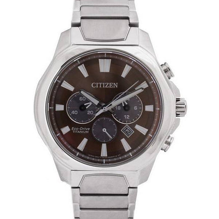 Citizen Chronograph Brown Dial Titanium Eco-Drive CA4320-51W 100M Men's Watch