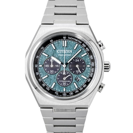 Citizen Zenshin Super Titanium Chronograph Green Dial Eco-Drive CA4610-85X 100M Men's Watch