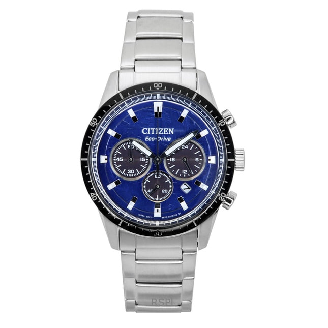 Citizen Eco-Drive Chronograph Stainless Steel Blue Dial CA4624-56L 100M Men's Watch