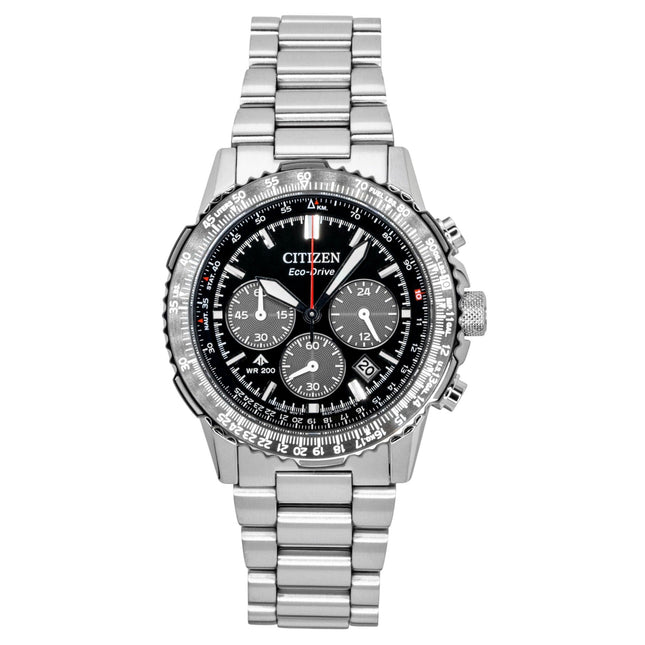 Citizen Promaster Sky Chronograph Stainless Steel Black Dial Eco-Drive CA4664-60E 200M Men's Watch