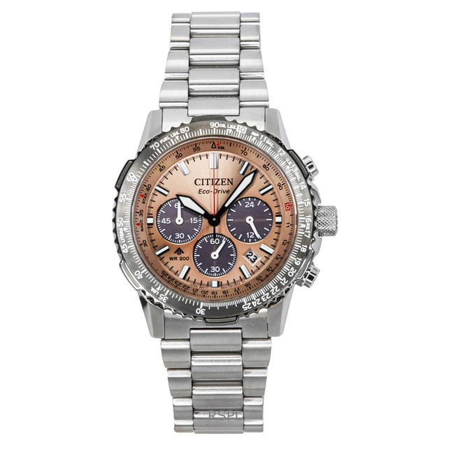 Citizen Promaster Sky Chronograph Stainless Steel Brown Dial Eco-Drive Diver's CA4664-60X 200M Men's Watch