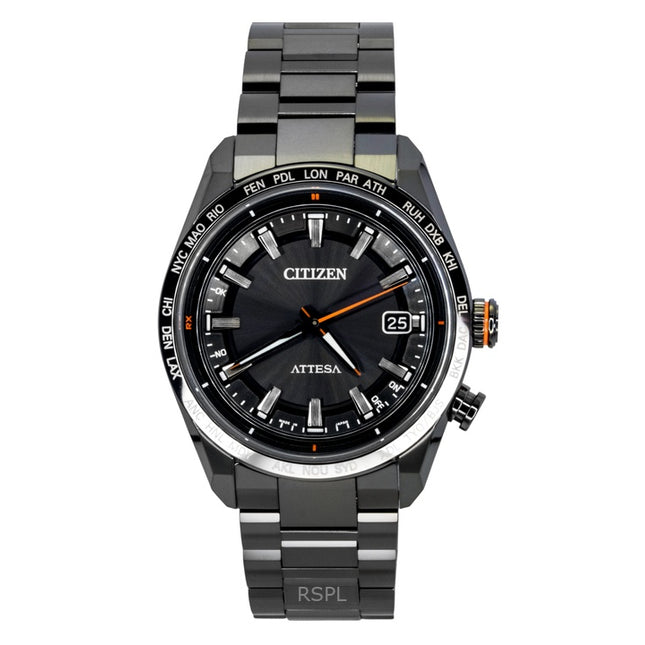Citizen Attesa Radio Controlled Titanium Black Dial Eco-Drive CB0286-61E 100M Men's Watch