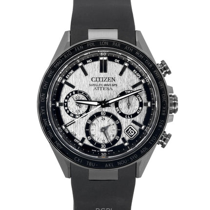 Citizen Attesa Satellite Wave GPS Chronograph Rubber Strap Silver Dial Eco-Drive CC4055-14H 100M Men's Watch