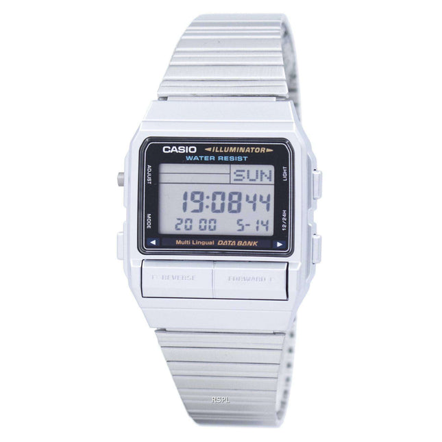 Casio Digital 5 Alarm Multi-Lingual Data Bank DB-380-1DF DB-380-1 Mens Watch