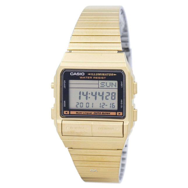 Casio Digital 5 Alarm Multi-Lingual Data Bank DB-380G-1DF DB-380G-1 Mens Watch