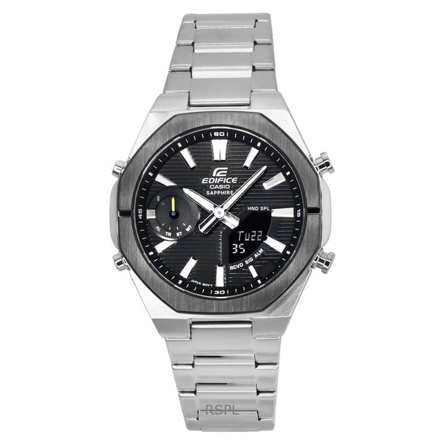 Casio Edifice Analog Digital Smartphone Link Stainless Steel Black Dial Quartz ECB-S10DB-1A 100M Men's Watch