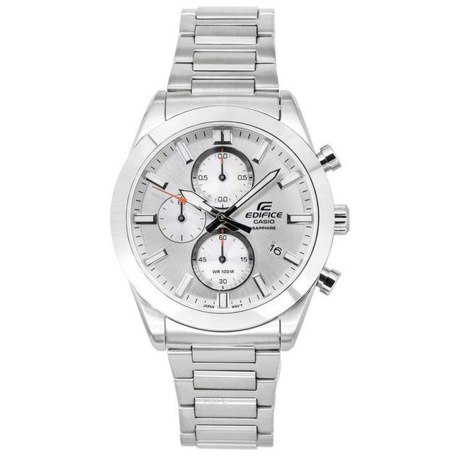 Casio Edifice Classic Standard Chronograph Analog Silver Dial Quartz EFB-710D-7A 100M Men's Watch
