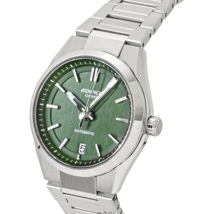 Casio Edifice Analog Stainless Steel Forged Carbon Green Dial Automatic EFK-100D-3A 100M Men's Watch