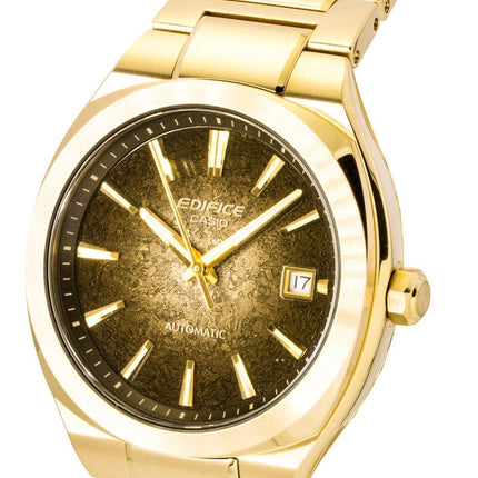 Casio Edifice Analog Gold Tone Stainless Steel Dark Brown Dial Automatic EFK-200DG-5A 100M Men's Watch