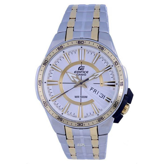 Casio Edifice Analog Two Tone Stainless Steel Quartz EFR-106SG-7A9.G EFR106SG-7A9 100M Mens Watch
