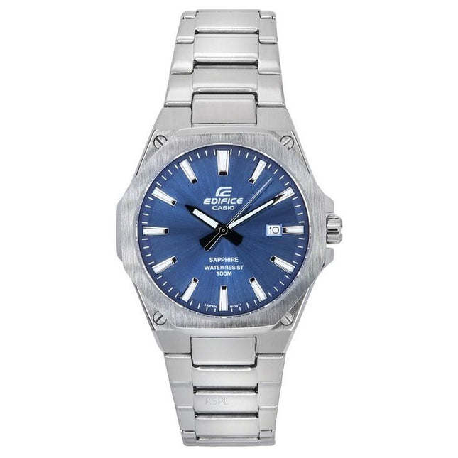 Casio Edifice Sapphire Crystal Analog Stainless Steel Blue Dial Quartz EFR-S108D-2A 100M Men's Watch