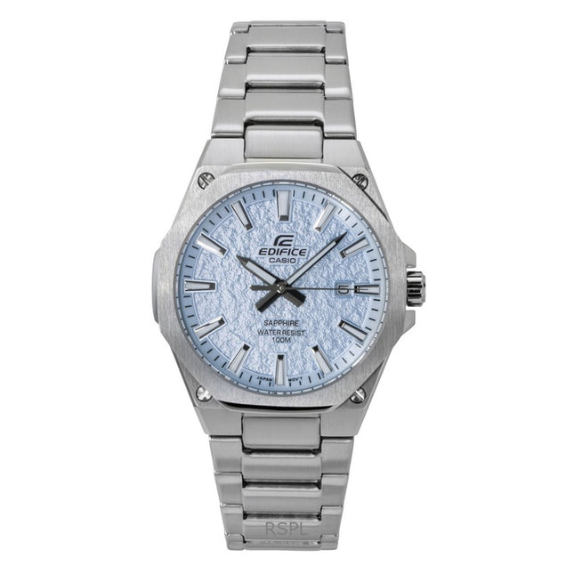 Casio Edifice Analog Stainless Steel Light Blue Dial Quartz EFR-S108DE-2AV 100M Men's Watch
