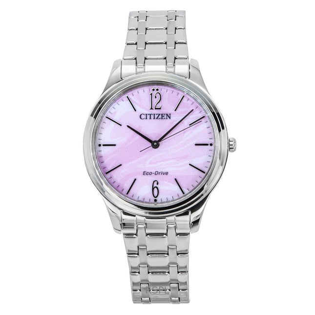 Citizen Elegance Stainless Steel Pink Dial Eco-Drive EM0411-71X Women's Watch