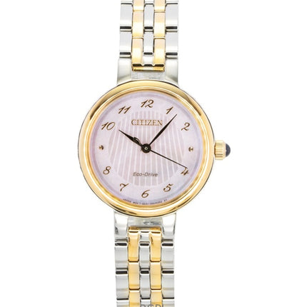 Citizen L Classic Two Tone Stainless Steel Mother Of Pearl Dial Eco-Drive EM0996-84Y Women's Watch