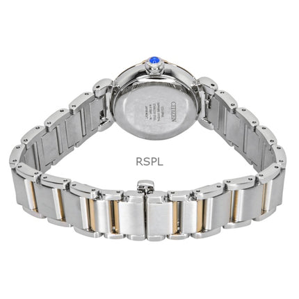 Citizen L May Bells Mini Stainless Steel White Mother Of Pearl Dial Eco-Drive EM1136-87D Women's Watch