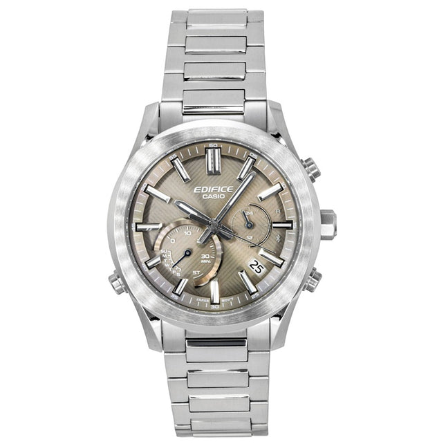 Casio Edifice Analog Chronograph Smartphone Link Stainless Steel Brown Dial Solar EQB-1300D-5A 100M Men's Watch