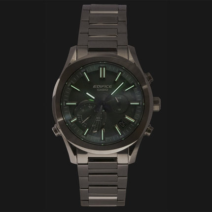 Casio Edifice Analog Chronograph Smartphone Link Green Dial Stainless Steel Solar EQB-1300DC-3A 100M Men's Watch