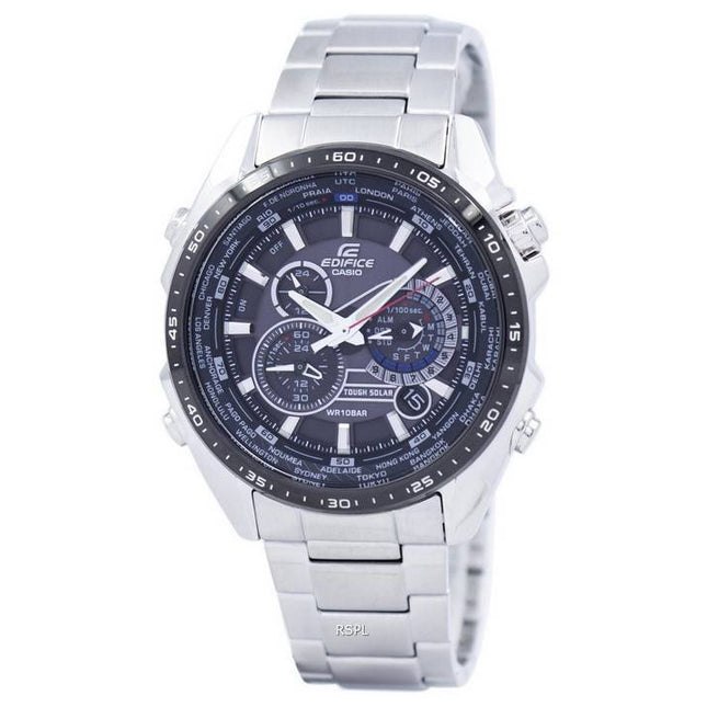 Casio Edifice Tough Solar Chronograph World Time EQS-500DB-1A1 EQS500DB-1A1 Men's Watch