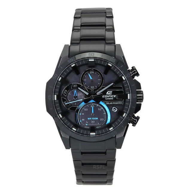 Casio Edifice Analog Chronograph Stainless Steel Black Dial Solar EQS-940DC-1B 100M Men's Watch