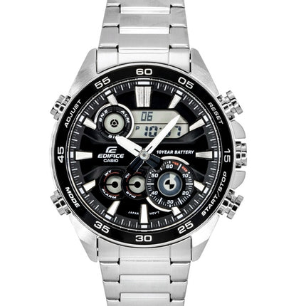 Casio Edifice Analog Digital Stainless Steel Black Dial Quartz ERA-130D-1A 100M Men's Watch