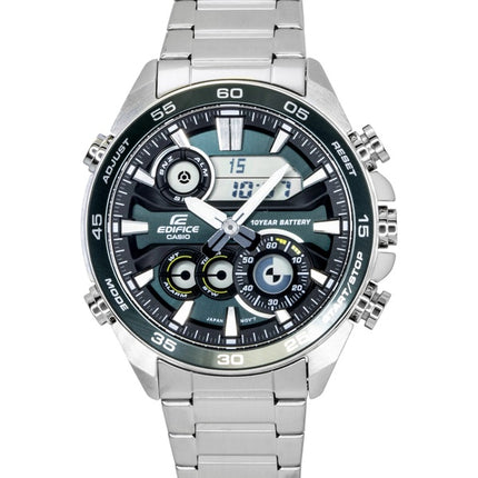Casio Edifice Analog Digital Stainless Steel Green Dial Quartz ERA-130D-3A 100M Men's Watch